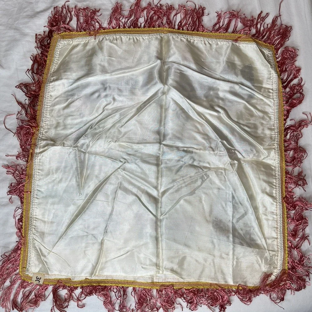 Vintage‎ Souvenir of Denver Satin &Fringe Pillowcase Square 17